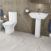 RAK Summit Bathroom Suite Close Coupled Toilet and Basin 600mm 1 Tap Hole