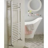 Redroom Elan Curved Heated Towel Rail 800mm H x 500mm W - White