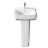 Roca Senso Square Basin and Full Pedestal 450mm Wide 1 Tap Hole