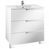 Roca Victoria-N Unik 3-Drawers Vanity Unit with Basin 700mm Wide Gloss White 1 Tap Hole