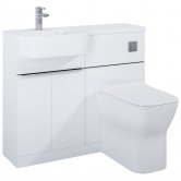 Royo Linea Combination Unit with Basin and Worktop 1000mm Wide LH - White
