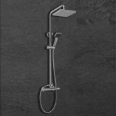 Sagittarius Trevi Thermostatic Bar Mixer Shower with Shower Kit + Fixed Head - Chrome