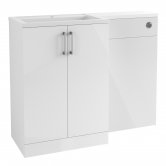 Signature Butler LH Combination Unit with Polymarble Basin 1100mm Wide - White Gloss