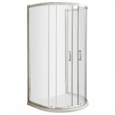 Advantage D-Shaped Shower Enclosure with Handles 1050mm x 925mm - 6mm Glass