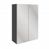 Signature Bergen 2-Door Mirrored Bathroom Cabinet 500mm Wide - Onyx Grey Gloss