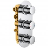 Signature Circa Thermostatic 3 Outlet Concealed Shower Valve Triple Handle - Chrome