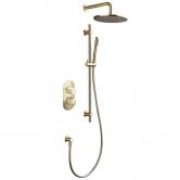 Signature Thermostatic Dual Concealed Mixer Shower with Shower Kit + Fixed Head - Brushed Brass
