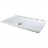 Signature Inca Rectangular Low Profile Shower Tray with Waste 1000mm x 700mm - White