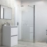 Signature Inca6 Wet Room Screen with Return Panel and Support Bar 1000mm Wide - 6mm Glass