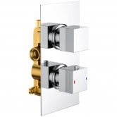 Signature Kuba Thermostatic 1 Outlet Concealed Shower Valve Dual Handle - Chrome
