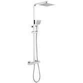 Signature Kube Square Thermostatic Bar Mixer Shower with Shower Kit + Fixed Head - Chrome