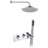 Signature Lexi 2 Outlet Concealed Shower Valve Dual Handle with Handset + Fixed Head - Chrome