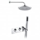 Signature Lexi Twin Concealed Mixer Shower with Handset and Fixed Head - Chrome