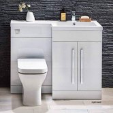 Orbit Lili Bathroom Furniture Pack with Basin and Toilet 1100mm Wide Gloss White - RH