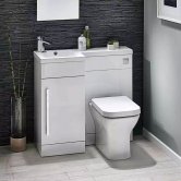 Orbit Lili Bathroom Furniture Pack with Basin and Toilet 900mm Wide Gloss White - LH