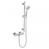 Signature Lunea Thermostatic Bar Mixer Shower with Adjustable Shower Riser Kit - Stainless Steel