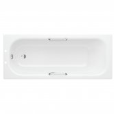 Signature Rectangular Single Ended Anti-Slip Steel Bath with Grip 1700mm x 700mm - 2 Tap Hole