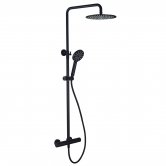 Signature Round Cool-Touch Thermostatic Bar Mixer Shower with Shower Kit and Fixed Head - Matt Black