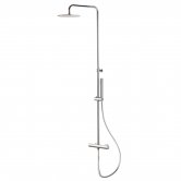 Signature Thermostatic Round Bar Mixer Shower With Shower Kit + Fixed Head - Chrome