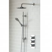 Signature Round Triple Concealed Mixer Shower with Shower Kit + Fixed Head - Chrome