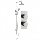 Signature Round Twin Concealed Mixer Shower with Handset and Fixed Head - Chrome