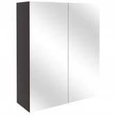 Signature Oslo 2-Door Mirrored Bathroom Cabinet 600mm Wide - Matt Graphite Grey