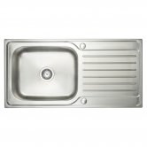 Signature Prima Deep 1.0 Bowl Kitchen Sink with Waste Kit 1000mm L x 500mm W - Stainless Steel