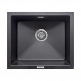 Signature Prima Granite Composite 1.0 Bowl Undermount Kitchen Sink with Waste Kit 533mm L x 457mm W - Black
