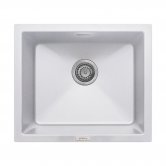 Signature Prima Granite Composite 1.0 Bowl Undermount Kitchen Sink with Waste Kit 533mm L x 457mm W - White