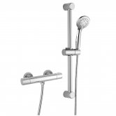 Signature Primo Cool-Touch Thermostatic Bar Mixer Shower with Adjustable Shower Riser Kit - Chrome