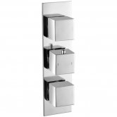 Signature Circa Slim Plate Thermostatic 3 Outlet Concealed Shower Valve Triple Handle - Chrome