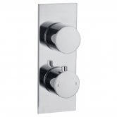 Signature Sphere Slim Plate Thermostatic 1 Outlet Concealed Shower Valve Dual Handle - Chrome