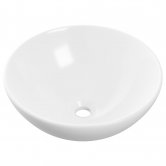 Signature Susie Round Countertop Basin with Unslotted Waste 420mm Wide 0 Tap Hole - White