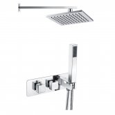 Signature Targa Twin Concealed Mixer Shower with Handset and Fixed Head - Chrome