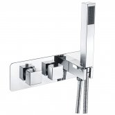 Signature Targa Thermostatic 2 Outlet Concealed Shower Valve Dual Handle with Handset - Chrome