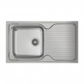 Signature Teka Classic 1.0 Bowl Kitchen Sink with Waste Kit 860mm L x 500mm W - Stainless Steel