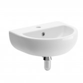 Signature Zeus Wall Hung Cloakroom Basin and Bottle Trap 450mm Wide - 1 Tap Hole