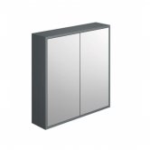 Delphi Henbury 2-Door Mirrored Bathroom Cabinet 800mm H x 800mm W - Grey