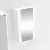 Delphi Newa 1-Door Mirrored Bathroom Cabinet 650mm H x 470mm W - White