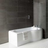 Delphi Zeya P-Shaped Standard Shower Bath 1675mm x 750/850mm - Right Handed