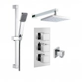 Delphi Raffa Thermostatic Triple Concealed Mixer Shower with Shower Kit + Fixed Shower Head - Chrome