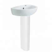 Twyford Option Basin with Full Pedestal 400mm W Right Handed - 1 Tap Hole