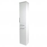 Verona Bianco Floor Standing Tall Storage Unit 350mm Wide - Gloss White