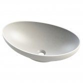 Verona Queen Oval Solid Surface Sit-On Counter Top Basin 572mm Wide - 0 Tap Hole