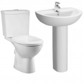 Vitra Layton Cloakroom Suite Corner Toilet and 450mm 1 Tap Hole Basin