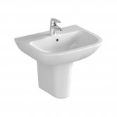Vitra S20 Wash Basin and Large Semi Pedestal 550mm Wide 1 Tap Hole
