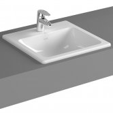 Vitra S20 Compact Countertop Basin with Front Overflow 450mm Wide - 1 Tap Hole