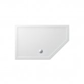 Britton Zamori RH Offset Pentangle Shower Tray 1400mm x 900mm - White