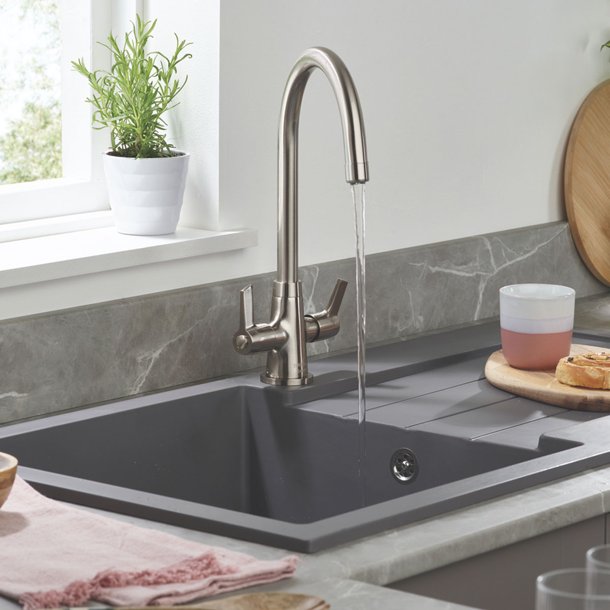 Bristan Echo Kitchen Sink | EC SNK EF BN | Deck Mounted | Brushed