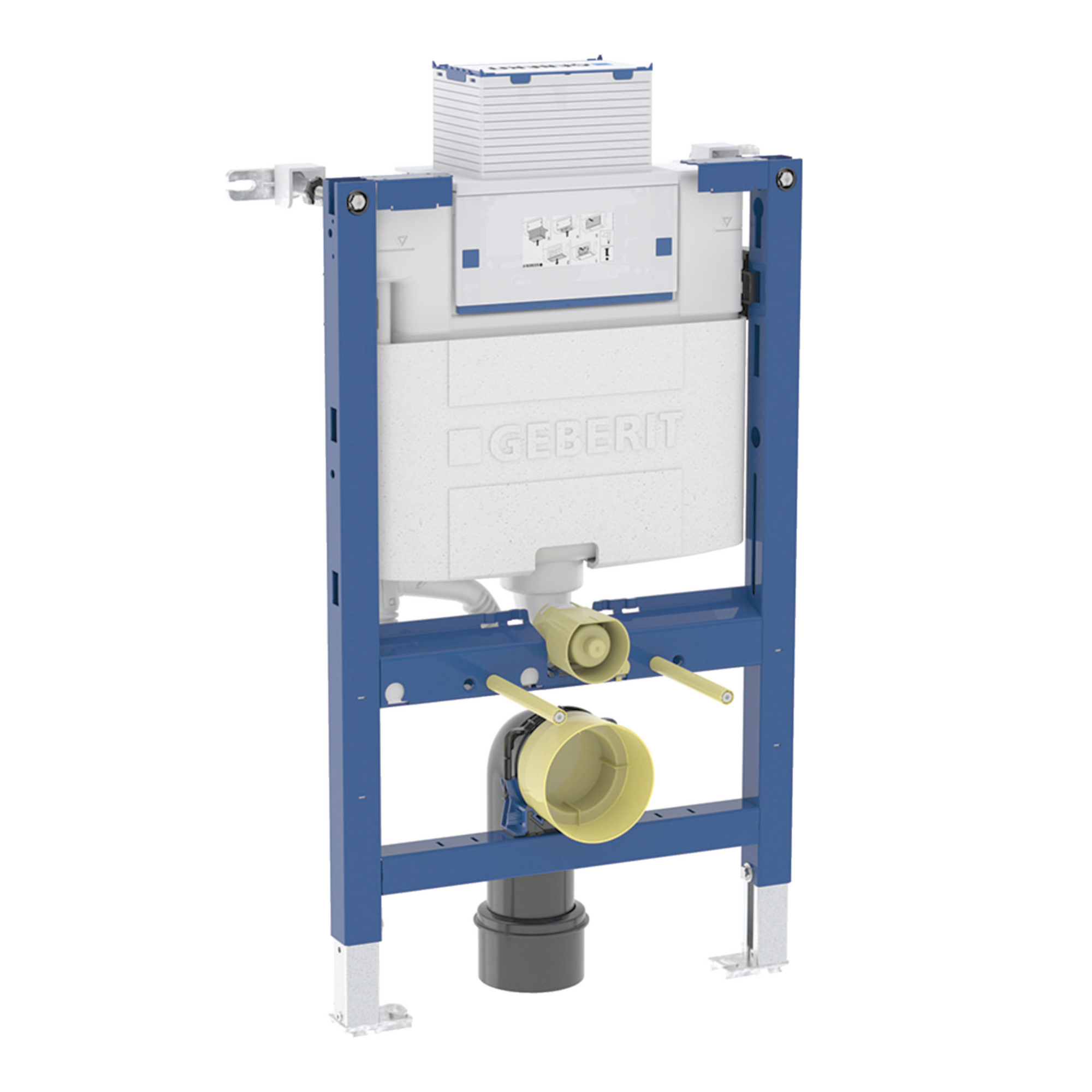 Geberit Duofix 820mm Wall Hung WC Toilet Frame With 120mm Omega Cistern Blue